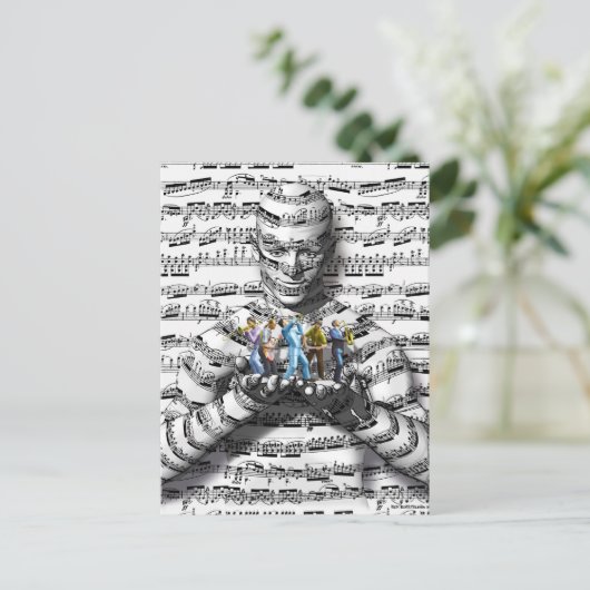 Muziek Man Briefkaart (Staand voorkant)