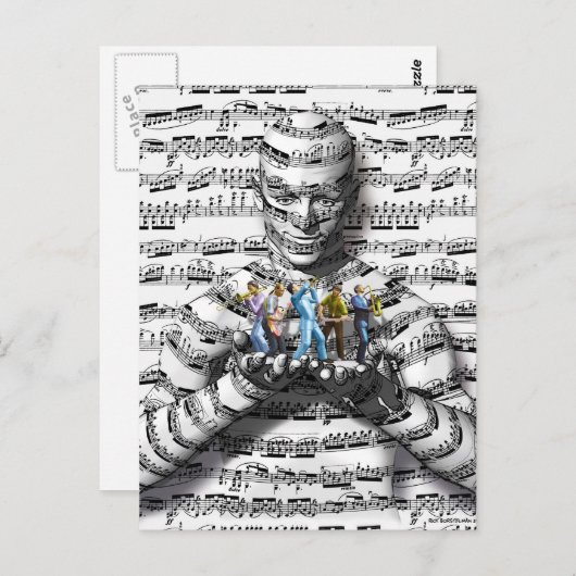 Muziek Man Briefkaart (Voorkant / Achterkant)