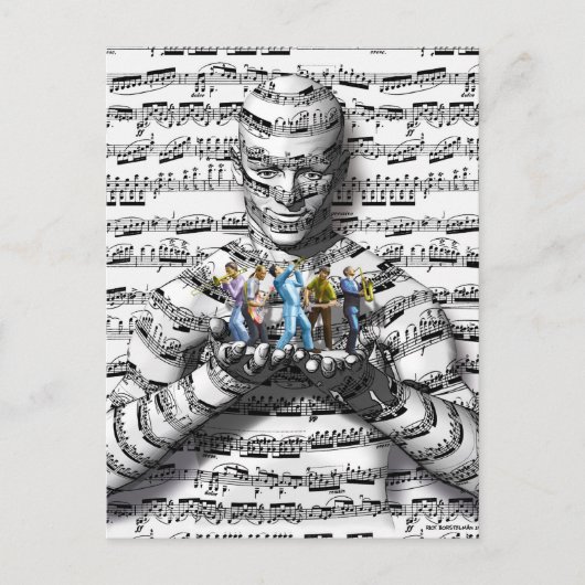 Muziek Man Briefkaart (Voorkant)