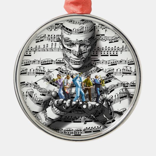 Muziek Man Metalen Ornament (Voorkant)