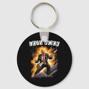 Muziek Mania Grappige Donald Trump Gitaar Spelend Sleutelhanger
