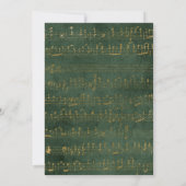  muziek Manuscript Groen Goud Bruiloft Kaart (Achterkant)