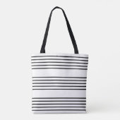 Muziek Manuscript Lines Stijlvolle strepen Zwart W Tote Bag (Achterkant)