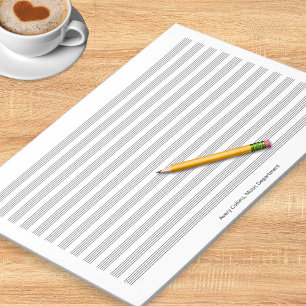 Muziek Manuscript Papier 12 Notenbalken Liggend Fo Notitieblok