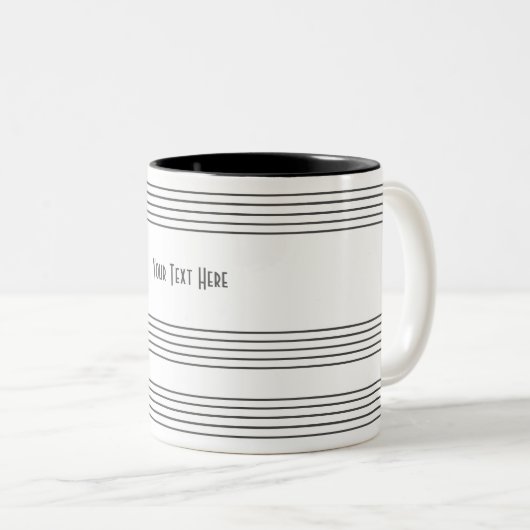 Muziek Manuscript Staaf Lijnen Muzikaal Zwart Wit Mok (Voorkant rechts)