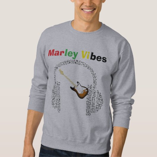 Muziek Mashup Marley Vibes grijs sweatshirt (Voorkant)