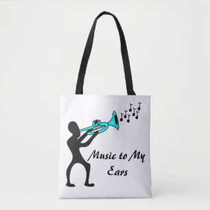 Muziek Mashup Muziek aan mijn oren wit jazzy tas