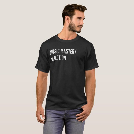 Muziek Meesterschap in Beweging EDM DJ T-shirt (Voorkant volledig)