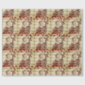 muziek meisje en kerst rendieren cadeaupapier (Vlak)