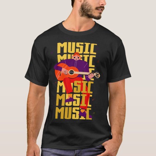 muziek meisje spelen gitaar Pullover Hoodie (Voorkant)