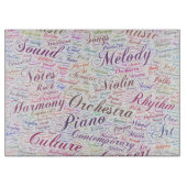 Muziek Melodie Orkest Silhouette Vorm Tekst Snijplank (Voorkant)