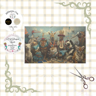 Muziek Menagerie van Dieren Decoupage Tissuepapier