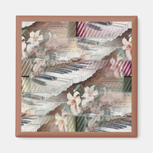 Muziek met Bloemen Magnet (Voorkant)