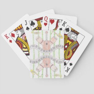 "Muziek" Met de hand getekende, originele kunst. Pokerkaarten