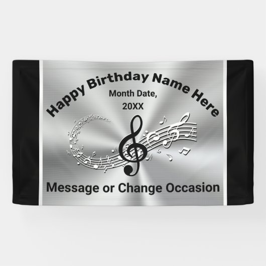 Muziek met de naam Birthday Party, elke gelegenhei Spandoek (Horizontaal)