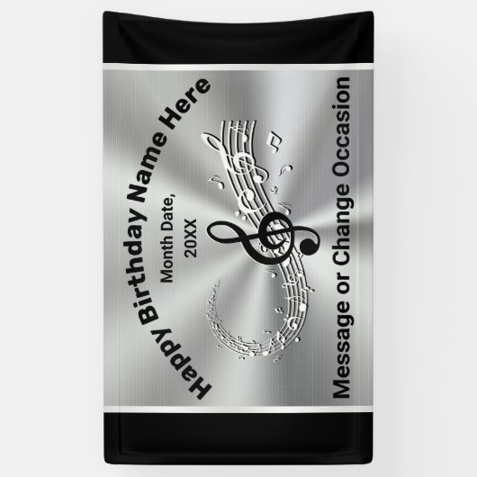 Muziek met de naam Birthday Party, elke gelegenhei Spandoek (Verticaal)