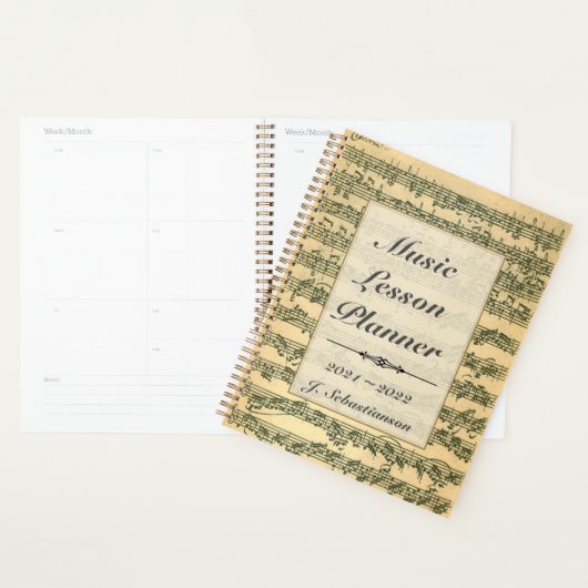 Muziek met handschrift Manuscript Editable Planner (Display)