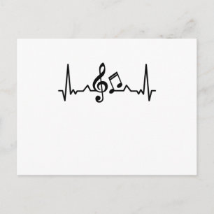 Muziek met hartslag piano- en gitaargeschenken briefkaart