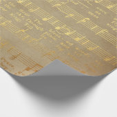  muziek met het gouden kerstblad cadeaupapier (Hoek)