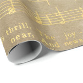  muziek met het gouden kerstblad cadeaupapier (Rol Hoek)