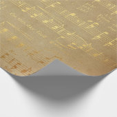 muziek met het gouden kerstblad cadeaupapier (Hoek)