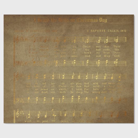  muziek met het gouden kerstblad cadeaupapier (Vlak)