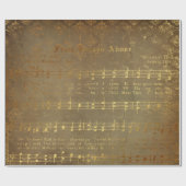  muziek met het gouden kerstblad cadeaupapier (Vlak)