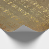  muziek met het gouden kerstblad cadeaupapier (Hoek)