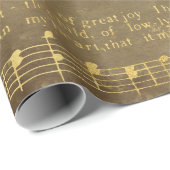  muziek met het gouden kerstblad cadeaupapier (Rol Hoek)