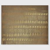 muziek met het gouden kerstblad cadeaupapier (Vlak)