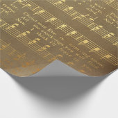 muziek met het gouden kerstblad cadeaupapier (Hoek)