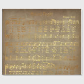  muziek met het gouden kerstblad cadeaupapier (Vlak)