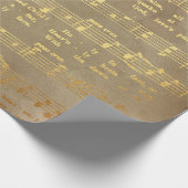  muziek met het gouden kerstblad cadeaupapier (Hoek)