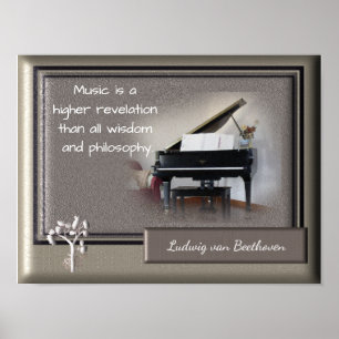 Muziek met hogere revisie _Beethoven quote - Afdru Poster
