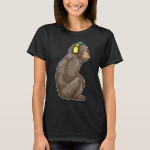 Muziek met hoofdtelefoon t-shirt