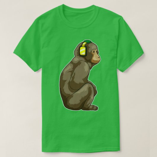 Muziek met hoofdtelefoon t-shirt (Design voorkant)