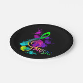 Muziek met hooggeachte regenboog Treble Clef Papieren Bordje (Gekanteld)