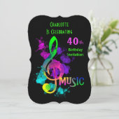 Muziek met hoogmoed gepersonaliseerde feest kaart (Staand voorkant)