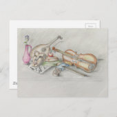 Muziek met instrumenten briefkaart (Voorkant / Achterkant)