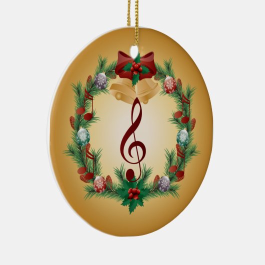 Muziek met kerstmis Treble Clef Ornament Gift (Rechts)