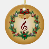 Muziek met kerstmis Treble Clef Ornament Gift (Voorkant)
