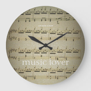 Muziek met lange wandkast grote klok