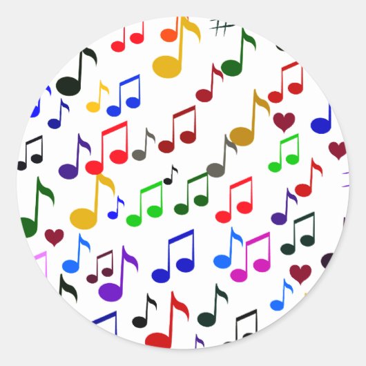 Muziek met Liefde_ Ronde Sticker (Voorkant)