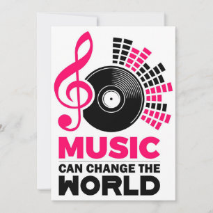 Muziek met muziek kan de wereld veranderen bedankkaart