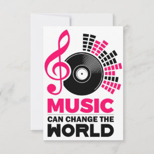 Muziek met muziek kan de wereld veranderen bedankkaart