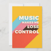 Muziek met muziek maakt me verloren controle save the date (Voorkant)