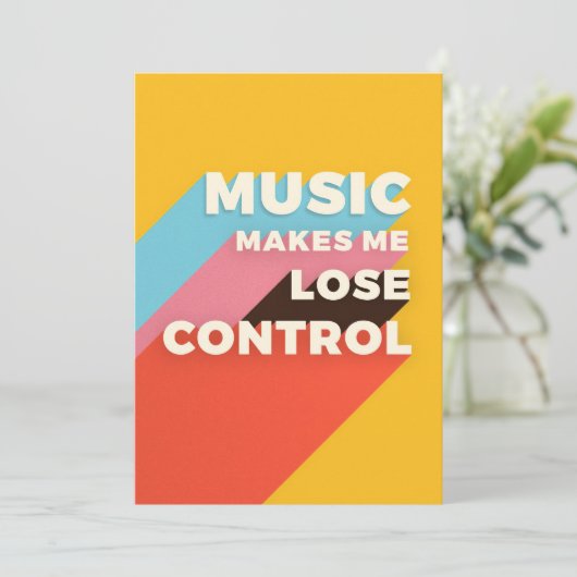 Muziek met muziek maakt me verloren controle save the date (Staand voorkant)