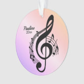 Muziek met naam en jaar ornament (voorkant)