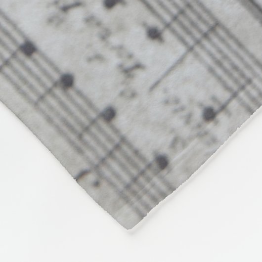 Muziek met oud vel en gele rozen fleece deken (Hoek)