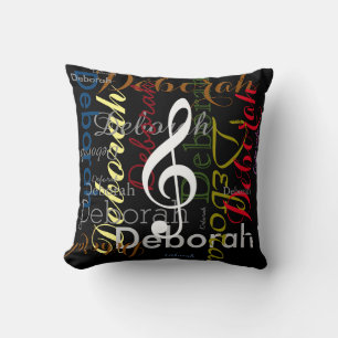 Muziek met patterende naam stijlvol decor kussen